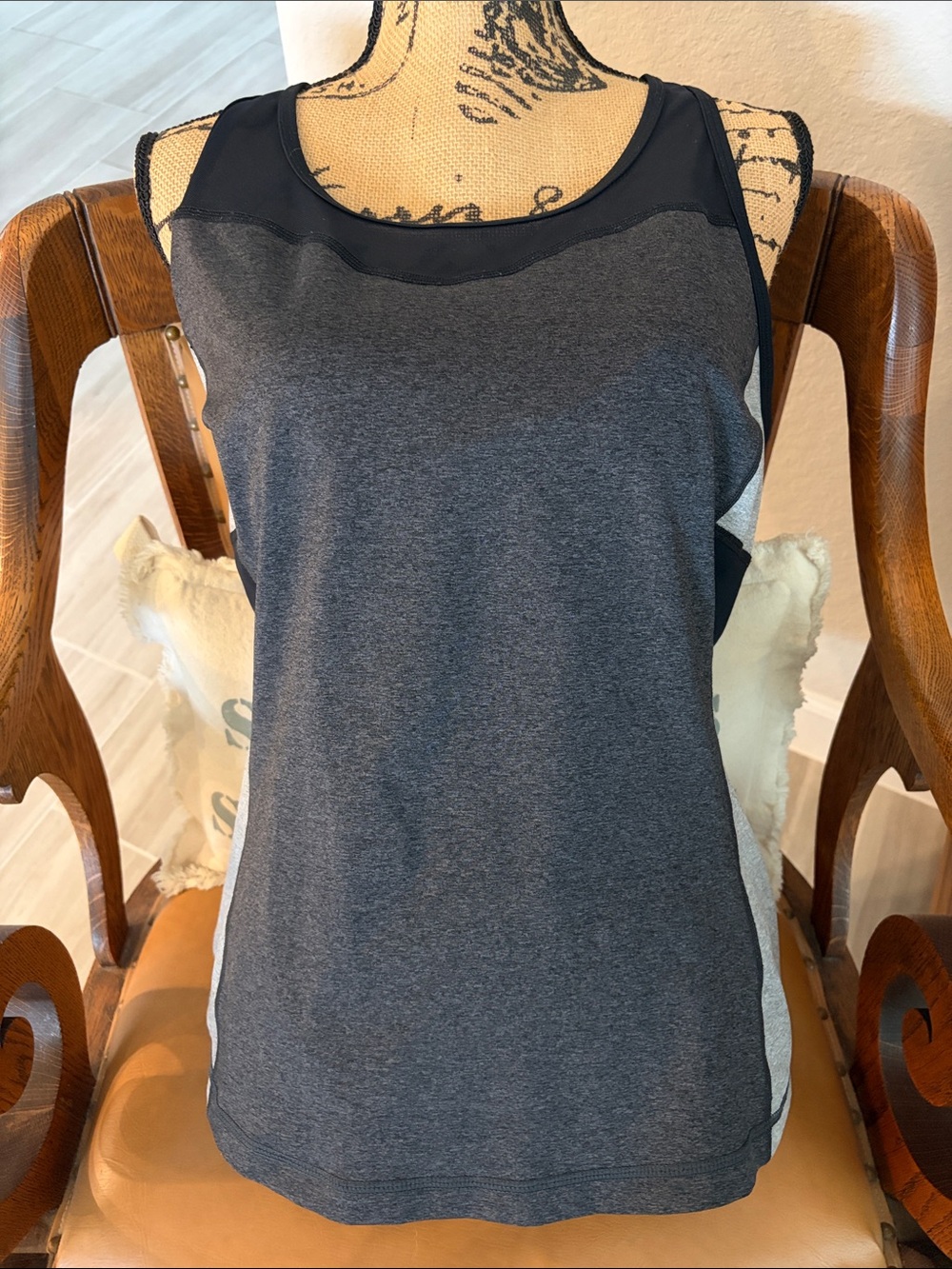 Women's Charcoal Grey Athletic Tank Top - Performance Racerback by Fila